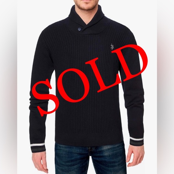 U.S. Polo Assn. Other - ⛄️PRICE DROP U.S. Polo Assn. Men's Reverse Jersey Shawl Collar Sweater SZ L